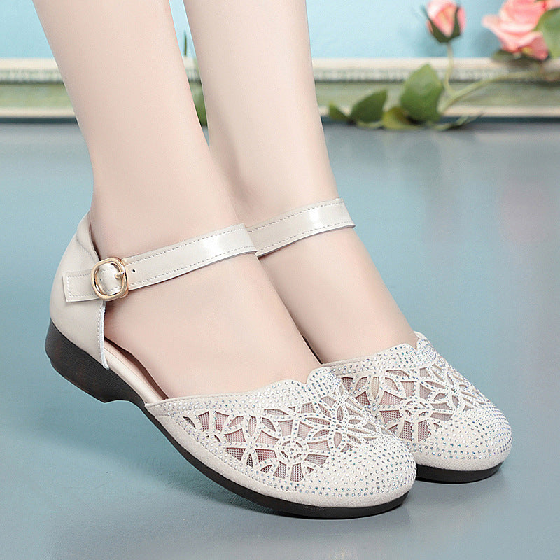 Damen Ballerinas mit funkelndem Strass und eleganter Riemchen-Detail R&B