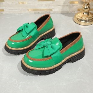Damen Modische Loafers mit dekorativem Schleifendetail R&B