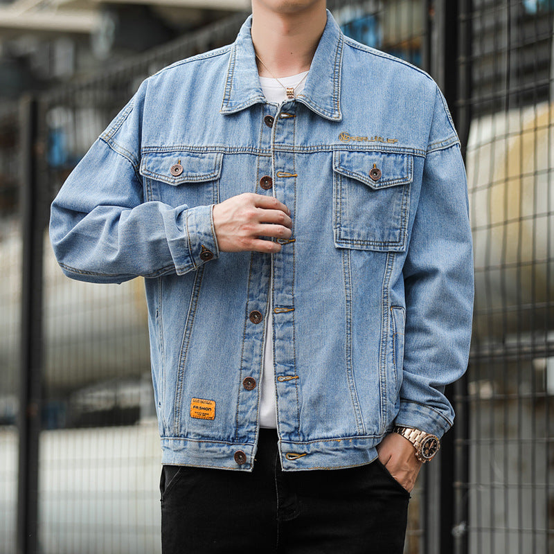 Herren Denimjacke im lässigen Stil mit funktionalen Pattentaschen und robustem Design R&B