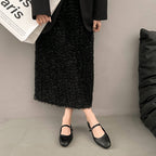 Damen Ballerina mit verstellbarem Riemchen und modischem Glanz
