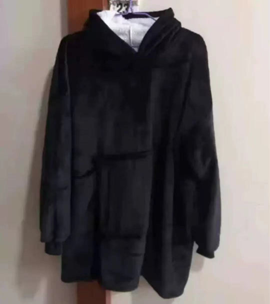 Damen Großer Kapuzenpullover mit kuscheligem Fleece und praktischen Taschen R&B