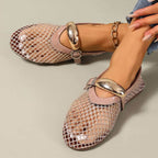 Damen stilvolle Netzschuhe mit modischem Riemen R&B