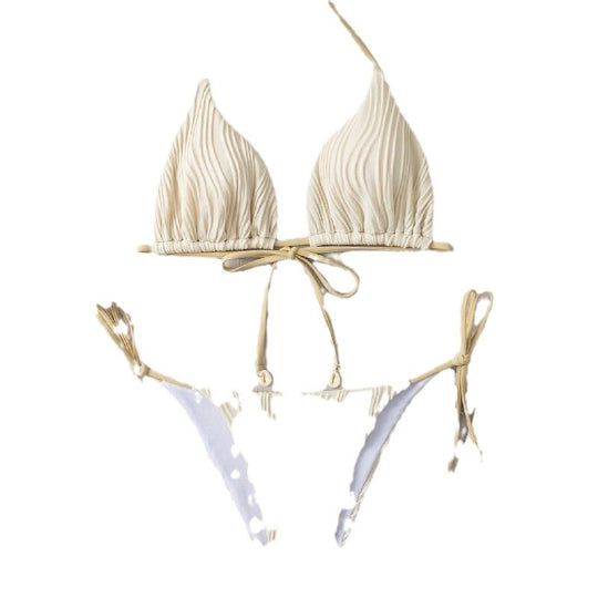 Damen Ripp-Design Bikini mit verstellbaren Bändern R&B