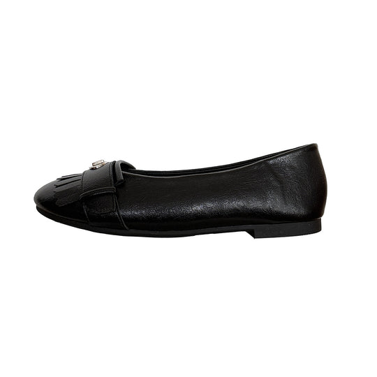 Damen Ballerinas mit dekorativen Fransen und eleganter Schnalle R&B