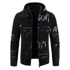Herren Kapuzenjacke mit grafischem Print und hochelastischen Eigenschaften