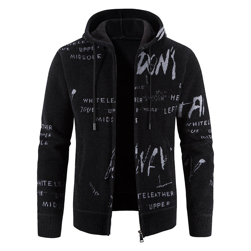 Herren Kapuzenjacke mit grafischem Print und hochelastischen Eigenschaften