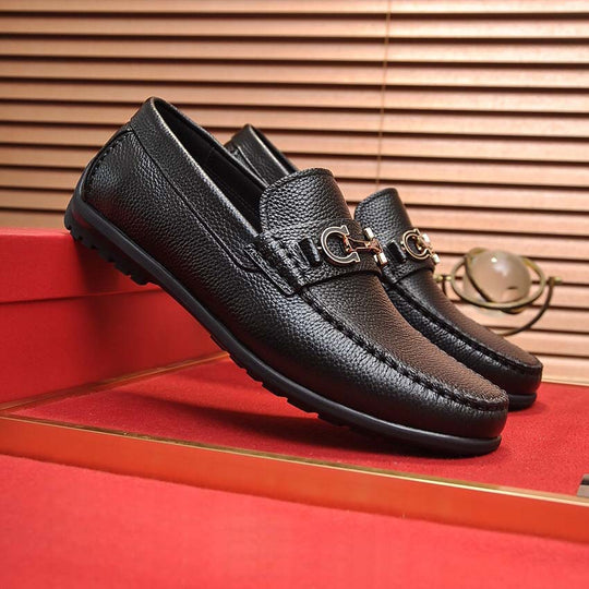 Herren Mokassins mit luxuriösem Leder und elegantem Zierdetail R&B