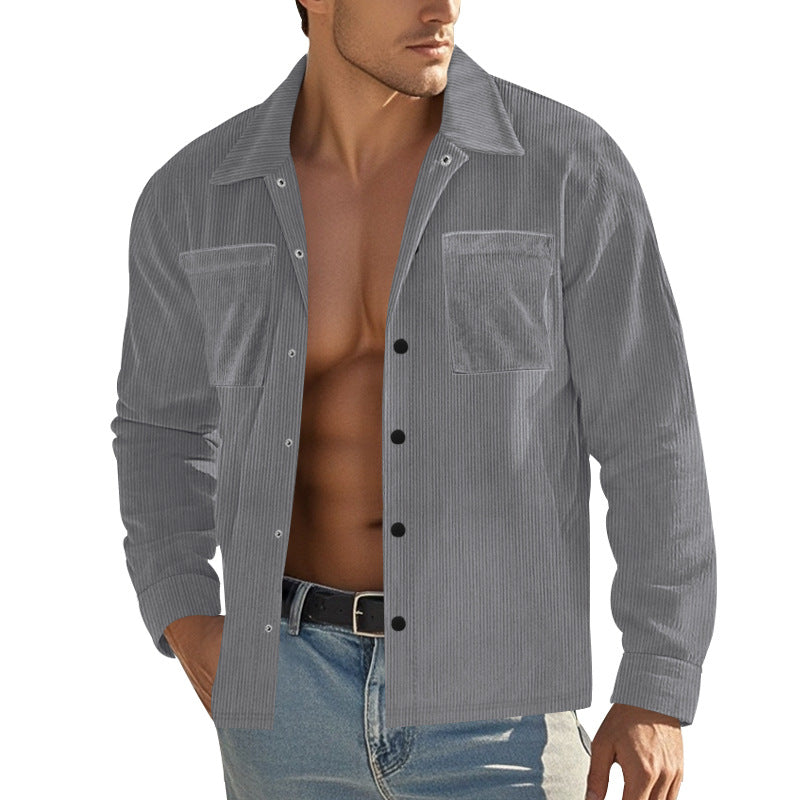 Herren Cordjacke mit praktischen Brusttaschen und strukturiertem Design R&B