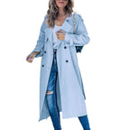Damen Eleganter Trenchcoat im Oversize-Stil mit Taillengürtel R&B