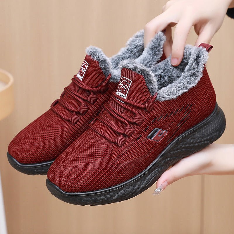 Damen Athletische und warme Sneakers mit Fleece-Innenfutter R&B