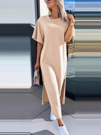 Damen Lässiges Maxikleid mit seitlichen Schlitzen und Oversize-Design