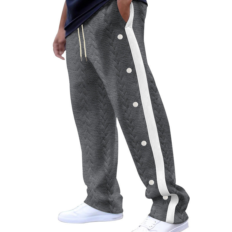 Herren lässige Cargo-Hose mit seitlichen Druckknöpfen und modernen Textilstrukturen R&B