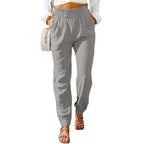 Damen Bequeme und elegante Sommerhose mit elastischem Bund und praktischen Taschen R&B