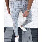 Herren Karierte Anzughose im Slim Fit Stil