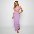 Damen figurbetontes Maxikleid mit ärmellosem Design und dezenter Drapierung R&B