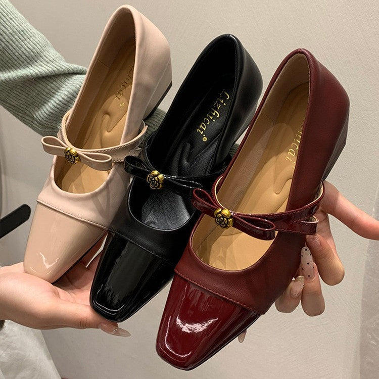 Damen elegante Mary Jane Pumps mit modischem Schleifendetail R&B