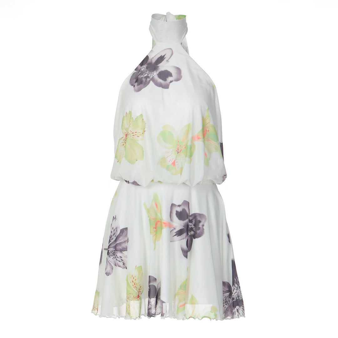 Damen Ärmelloses Blütenmuster Kleid R&B
