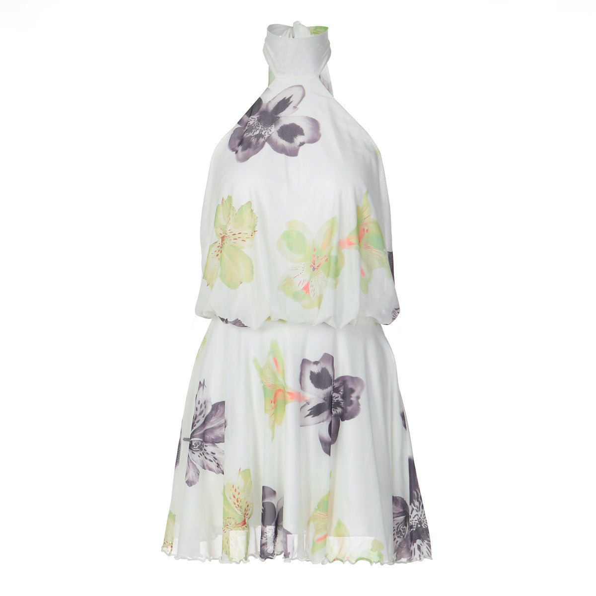 Damen Ärmelloses Blütenmuster Kleid R&B