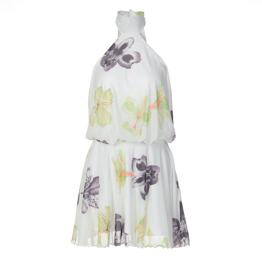Damen Ärmelloses Blütenmuster Kleid R&B