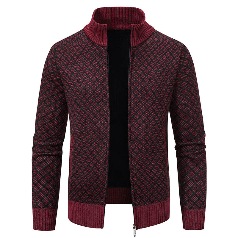 Herren modische Strickjacke mit hohem Kragen und elegantem Design R&B