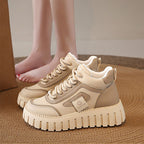 Damen Modische High-Top Sneakers mit dicker Profilsohle und eleganten Akzenten R&B
