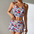 Damen Cropped Top und Rock-Set im floralen Design R&B