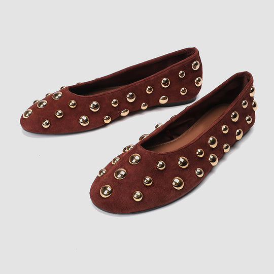 Damen Ballerinas mit modischen Metallnieten R&B