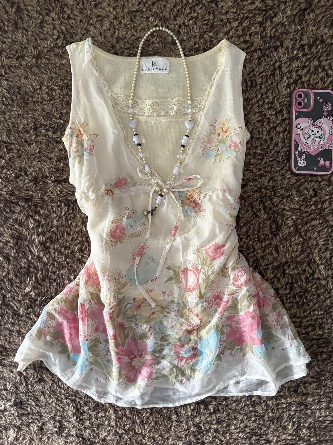 Damen Verspieltes Blumentop R&B