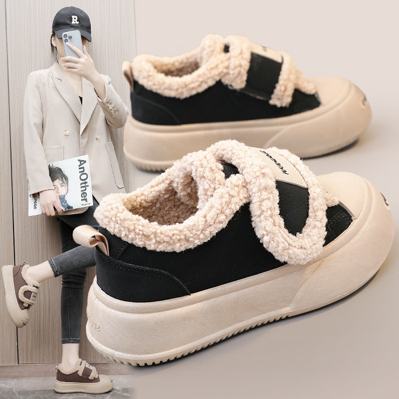 Damen Sportliche Sneaker mit flauschigem Innenfutter und rutschfester Sohle R&B