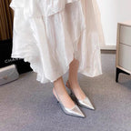 Damen Slingback-Pumps mit spitz zulaufender Silhouette und schimmernder Oberflächenstruktur EB