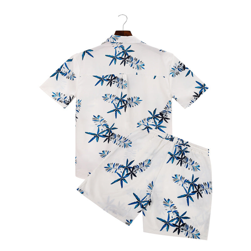 Herren Urlaubsoverall mit floralem Design und lockerer Passform R&B