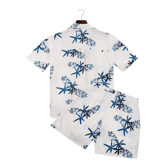 Herren Urlaubsoverall mit floralem Design und lockerer Passform R&B