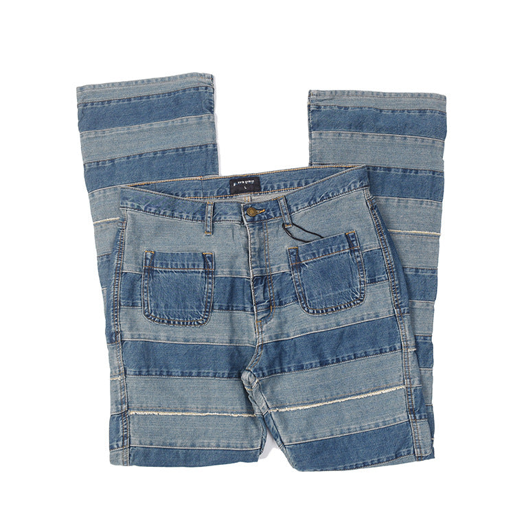Damen Jeanshose mit modernem Streifenmuster und bequemer Passform R&B
