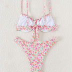 Damen Triangel-Bikini mit verstellbaren Trägern und floralem Motiv R&B