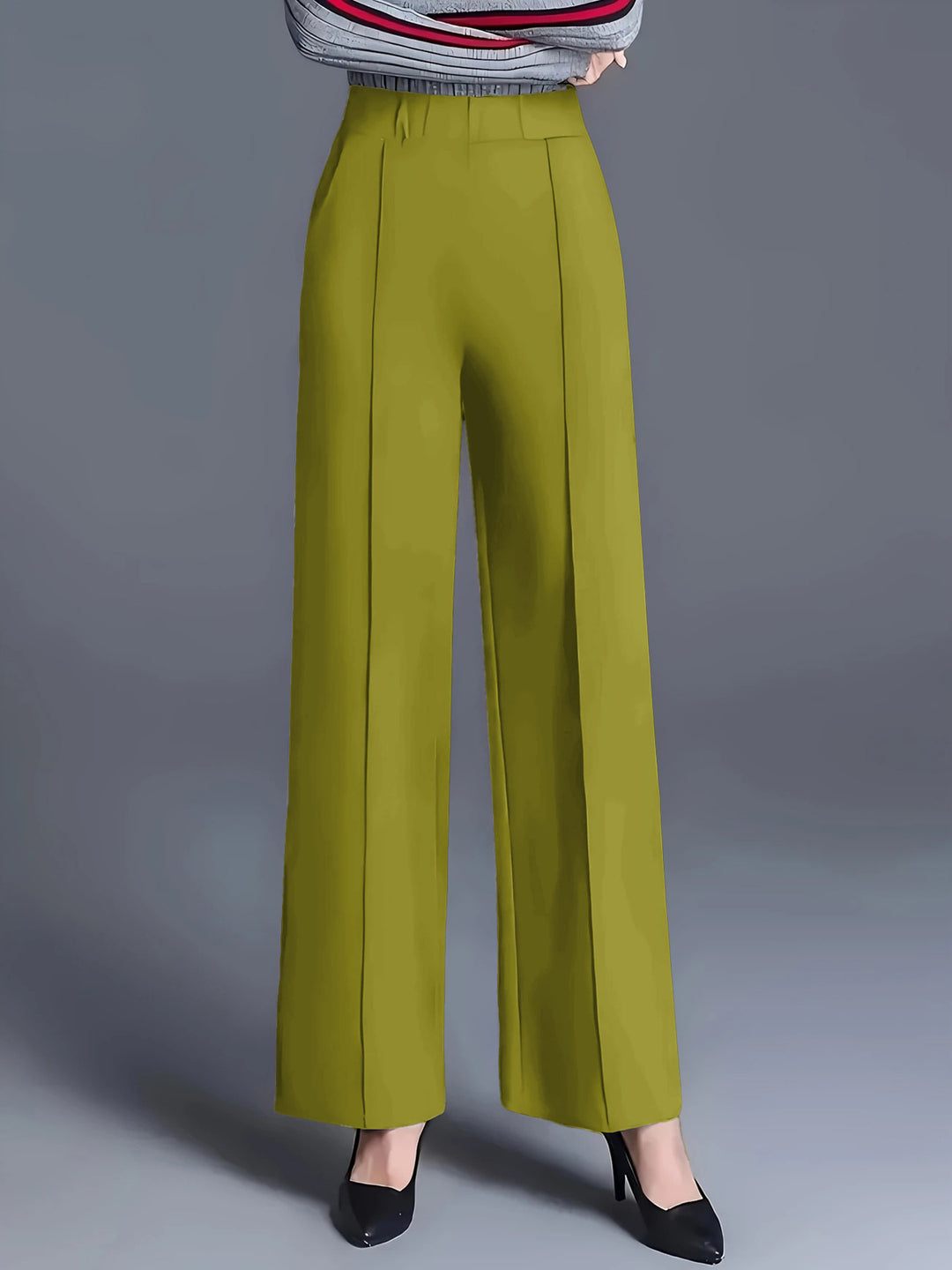 Damen Weite Hochbund-Hose mit eleganten Bügelfalten R&B