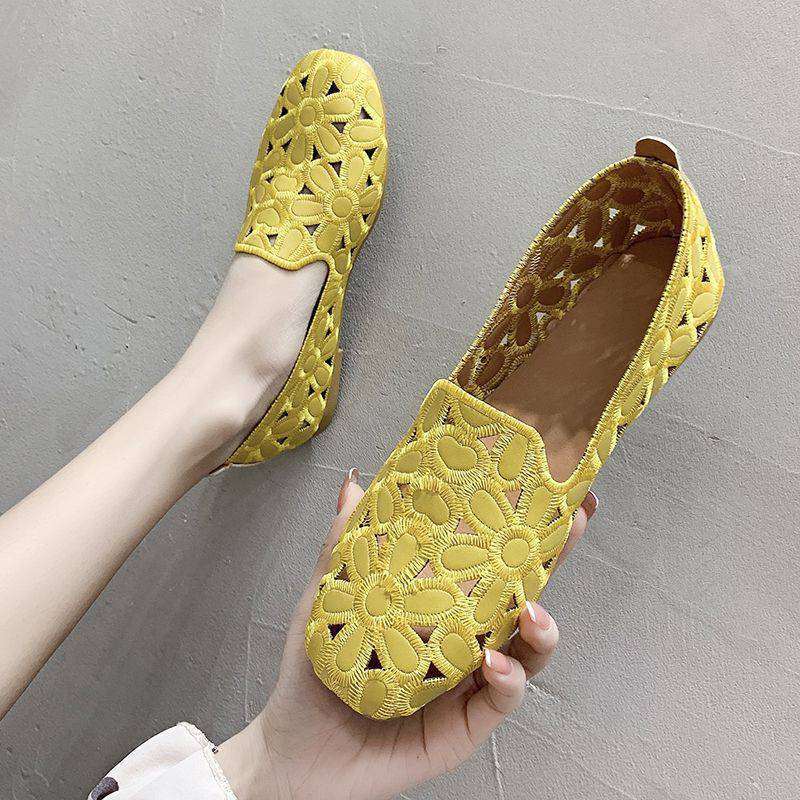 Damen Ballerinas mit floralem Cut-Out-Design und bequemer Innensohle R&B