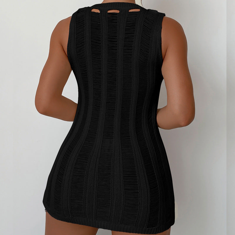 Damen Netzkleid im modernen Design mit dekorativem Strukturmuster R&B