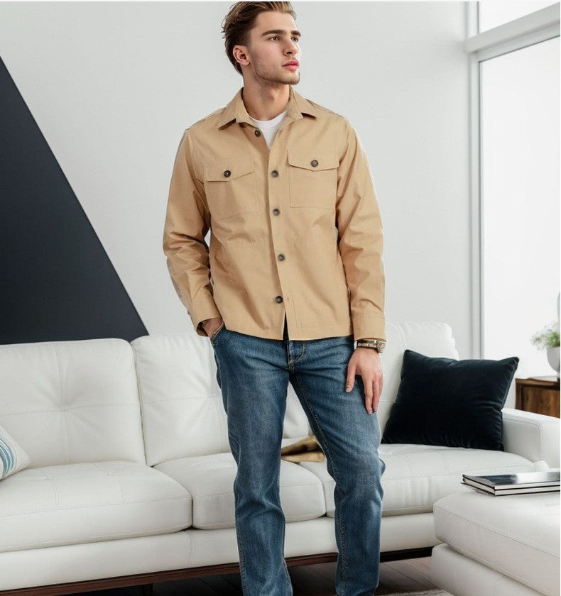 Herren modische leichtgewichtige Chore-Jacke mit praktischen Taschen R&B