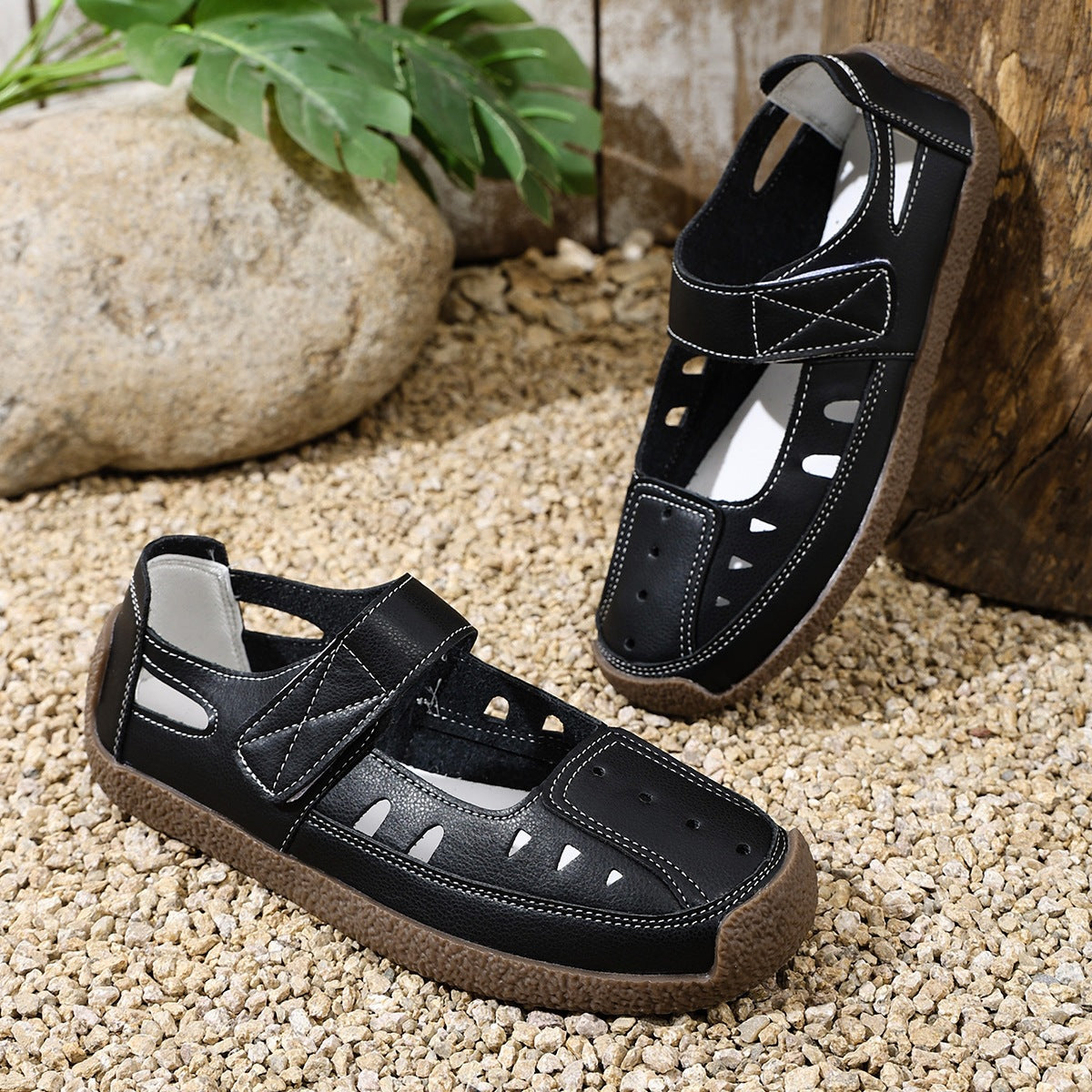 Damen Atmungsaktive Sandalen mit verstellbarem Klettverschluss und rutschfester Sohle R&B
