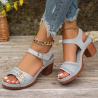 Damen elegante Plateau-Sandalen mit modischem Riemendesign R&B