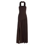 Damen Maxikleid mit schulterfreiem Design und dekorativem Wickelausschnitt R&B