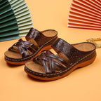 Damen komfortable und stilvolle Pantolette mit durchbrochenem Design