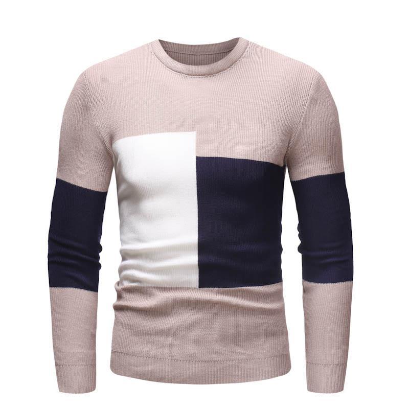 Herren Designer Pullover mit modernem Blockmuster R&B