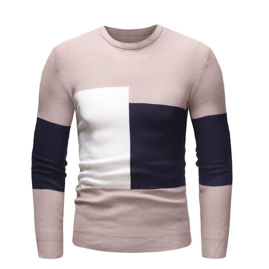 Herren Designer Pullover mit modernem Blockmuster R&B