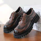 Damen elegante Schnürschuhe mit robustem Profil und durchgehender Gummisohle R&B
