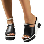 Damen Wedge-Sandaletten mit modischem Riemendesign und komfortablem Fußbett R&B