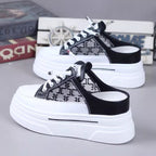 Damen Plateau Sneakers mit modischem Slingback-Design und atmungsaktiver Obermaterial