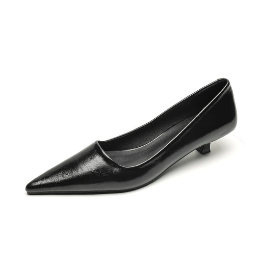 Damen elegante Slipper mit spitzem Zehenbereich und komfortablem Blockabsatz R&B
