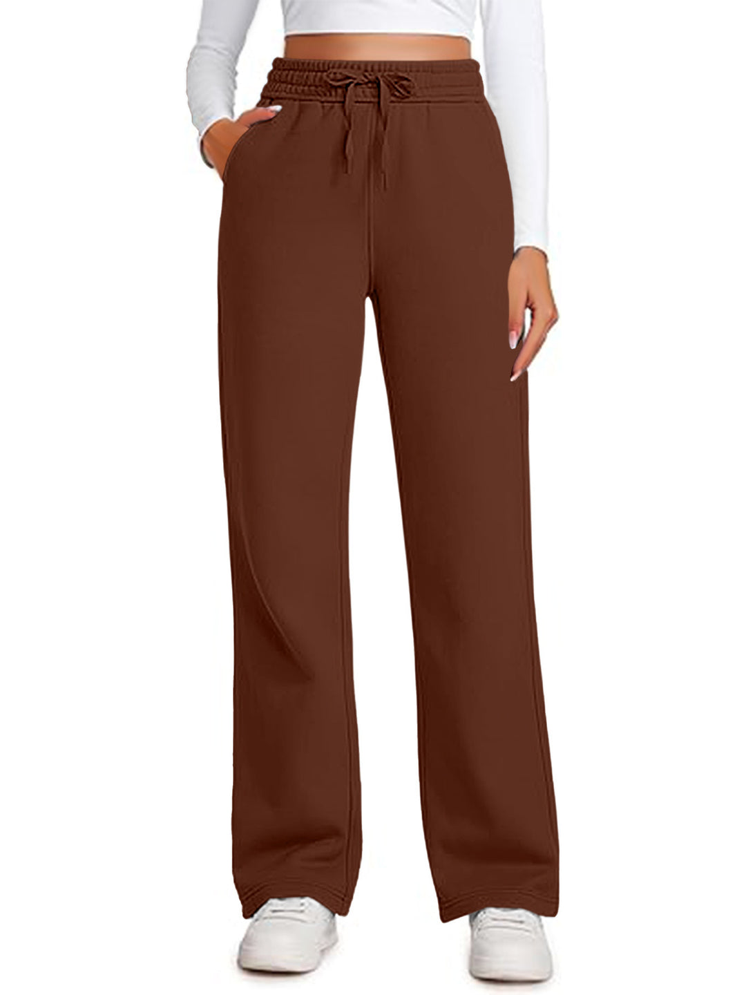 Damen Lässige Freizeithose mit weitem Schnitt und elastischem Bund R&B