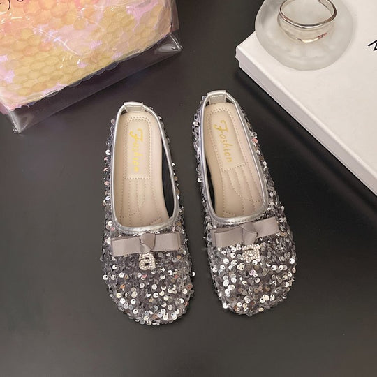 Damen Glitzernde Ballerinas mit Schleifenakzent R&B